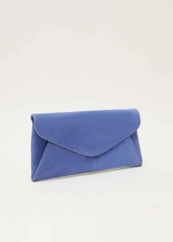 Phase Eight Wendie Blue Suede Bags Blue USA | 4206793-EZ